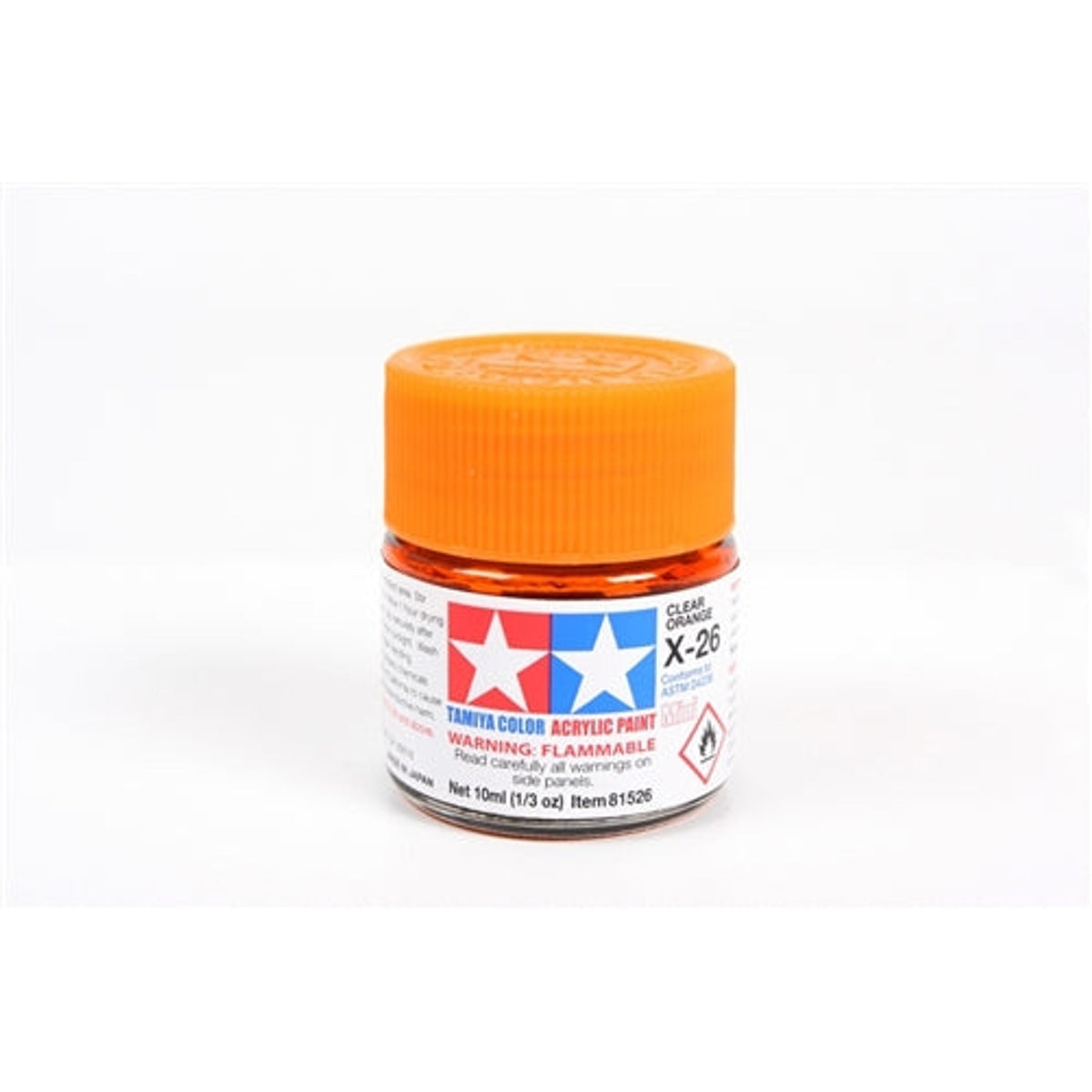 Tamiya Acrylic X-26 Clear Orange Mini Bottle 10mL (1/3oz)