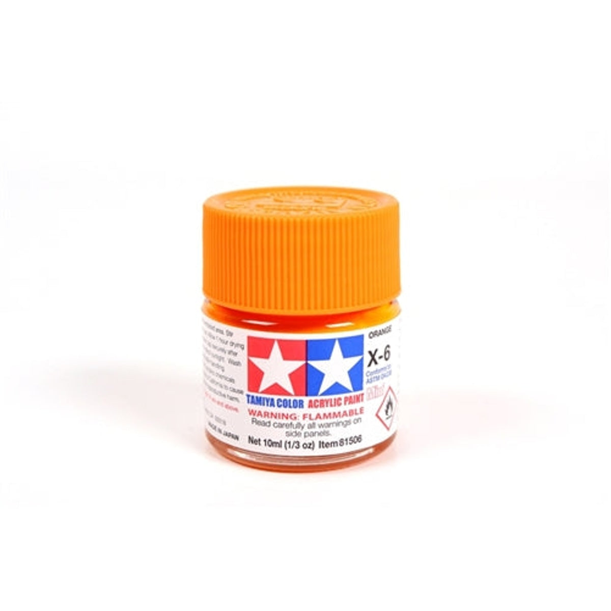 Tamiya Acrylic X-6 Orange Mini Bottle 10mL (1/3oz)