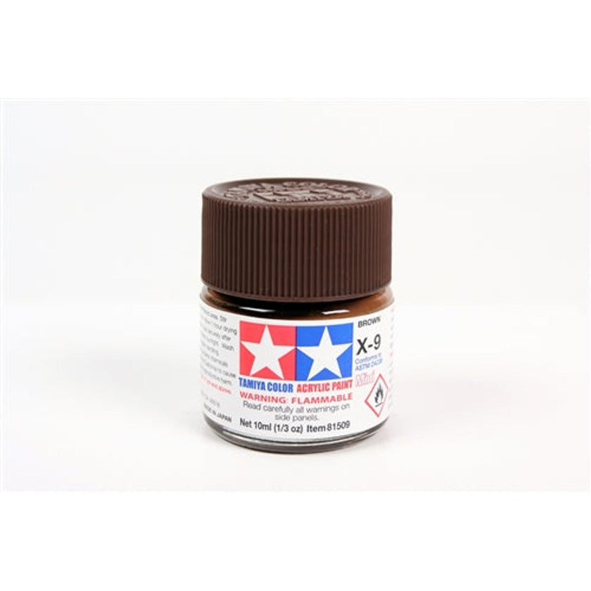 Tamiya Acrylic X-9 Brown Mini Bottle 10mL (1/3oz)