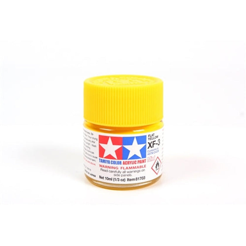 Tamiya Acrylic XF-3 Flat Yellow Mini Bottle 10mL (1/3oz)