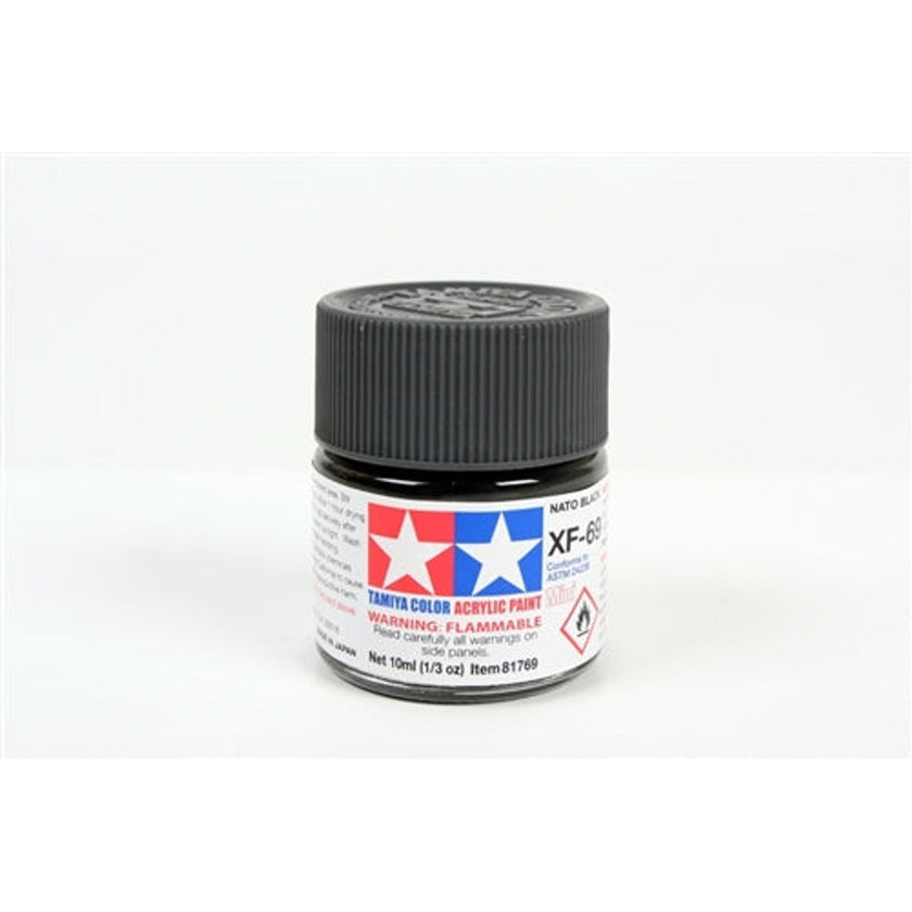 Tamiya Acrylic XF-69 Flat NATO Black Mini Bottle 10mL (1/3oz)