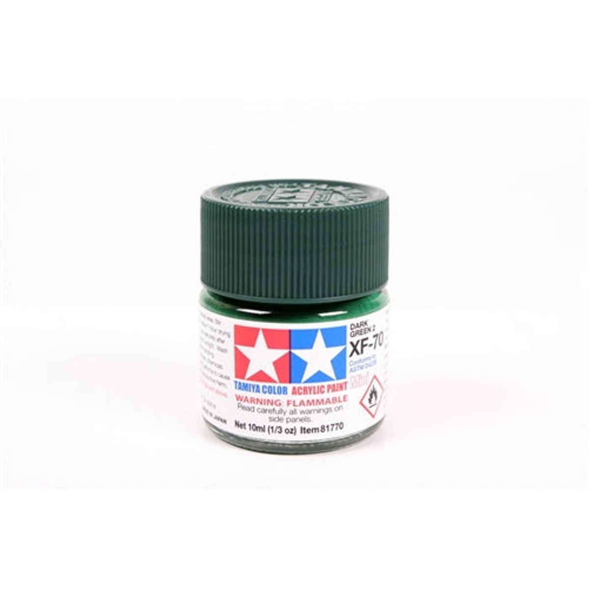 Tamiya Acrylic XF-70 Dark Green 2 Mini Bottle 10mL (1/3oz)