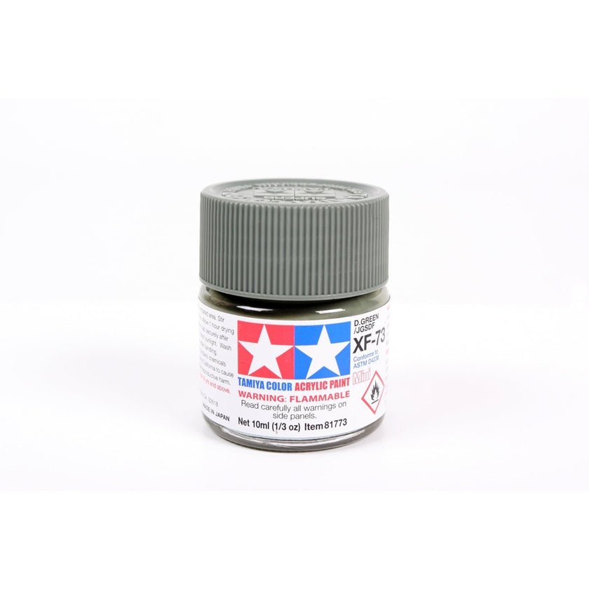 Tamiya Acrylic XF-73 Flat Dark Green (JGSDF) Mini Bottle 10mL (1/3oz)
