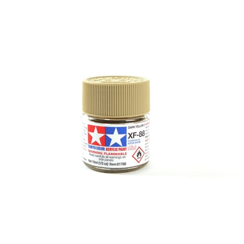 Tamiya Acrylic XF-88 Flat Dark Yellow 2 Mini Bottle 10mL (1/3oz)