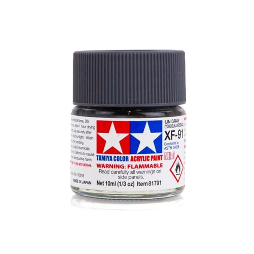 Tamiya Acrylic XF-91 Flat IJN Gray Mini Bottle 10mL (1/3oz)