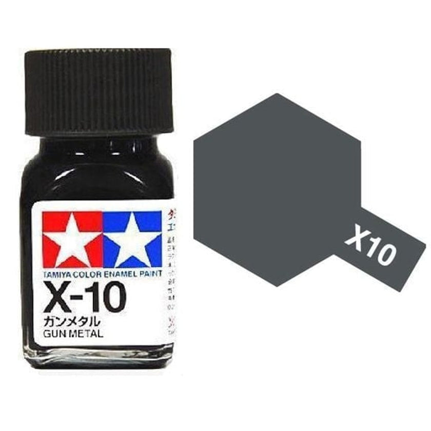 Tamiya Enamel EX-10 Gun Metal Mini Bottle 10mL (1/3oz)