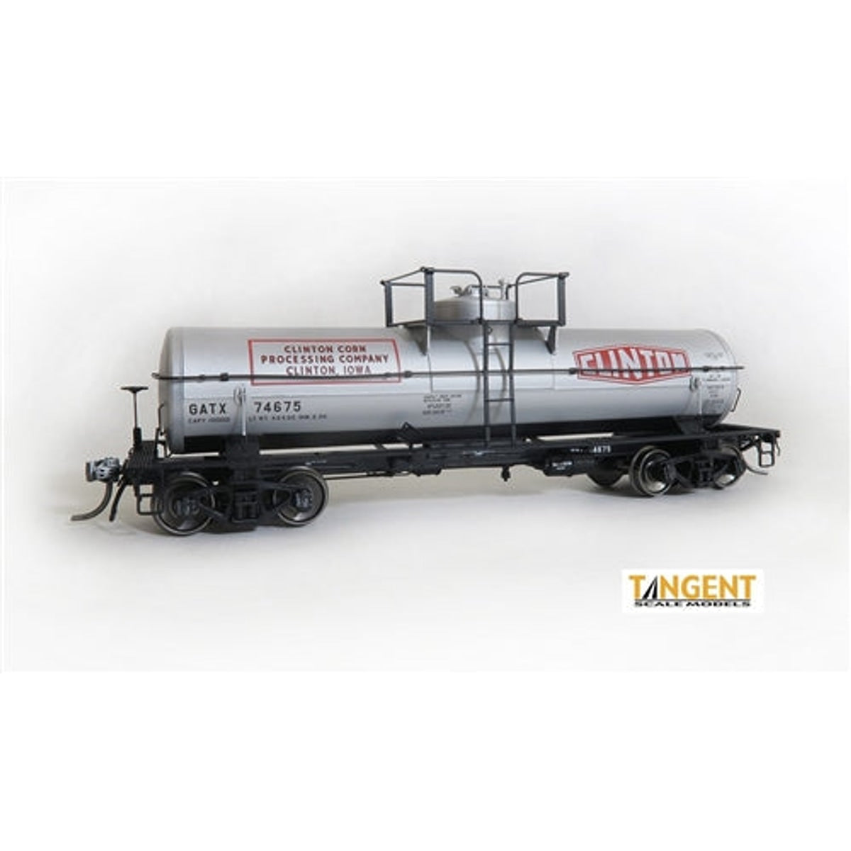 Tangent Scale Models 22121-04 HO GATC 1957-Design 8000 Gallon Welded General Service Tank Car General American Transportation Corporation GATC Clinton Corn GATX #74681 