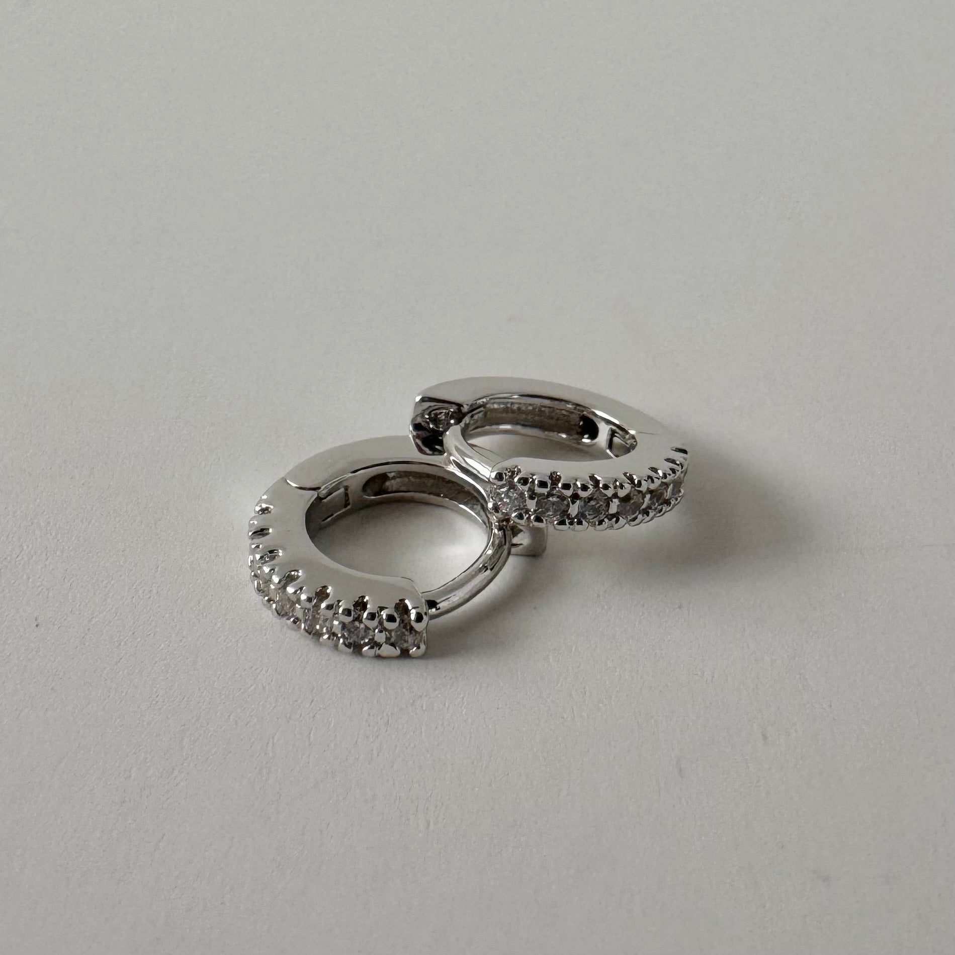 Tara Huggies Silver - White Zirconia