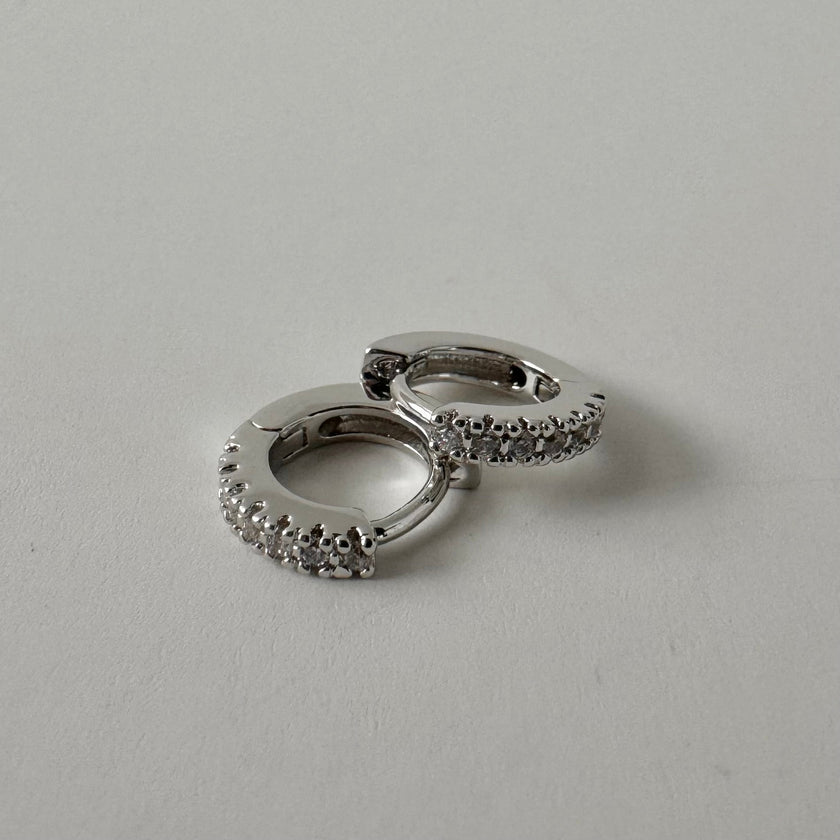 Tara Huggies Silver - White Zirconia