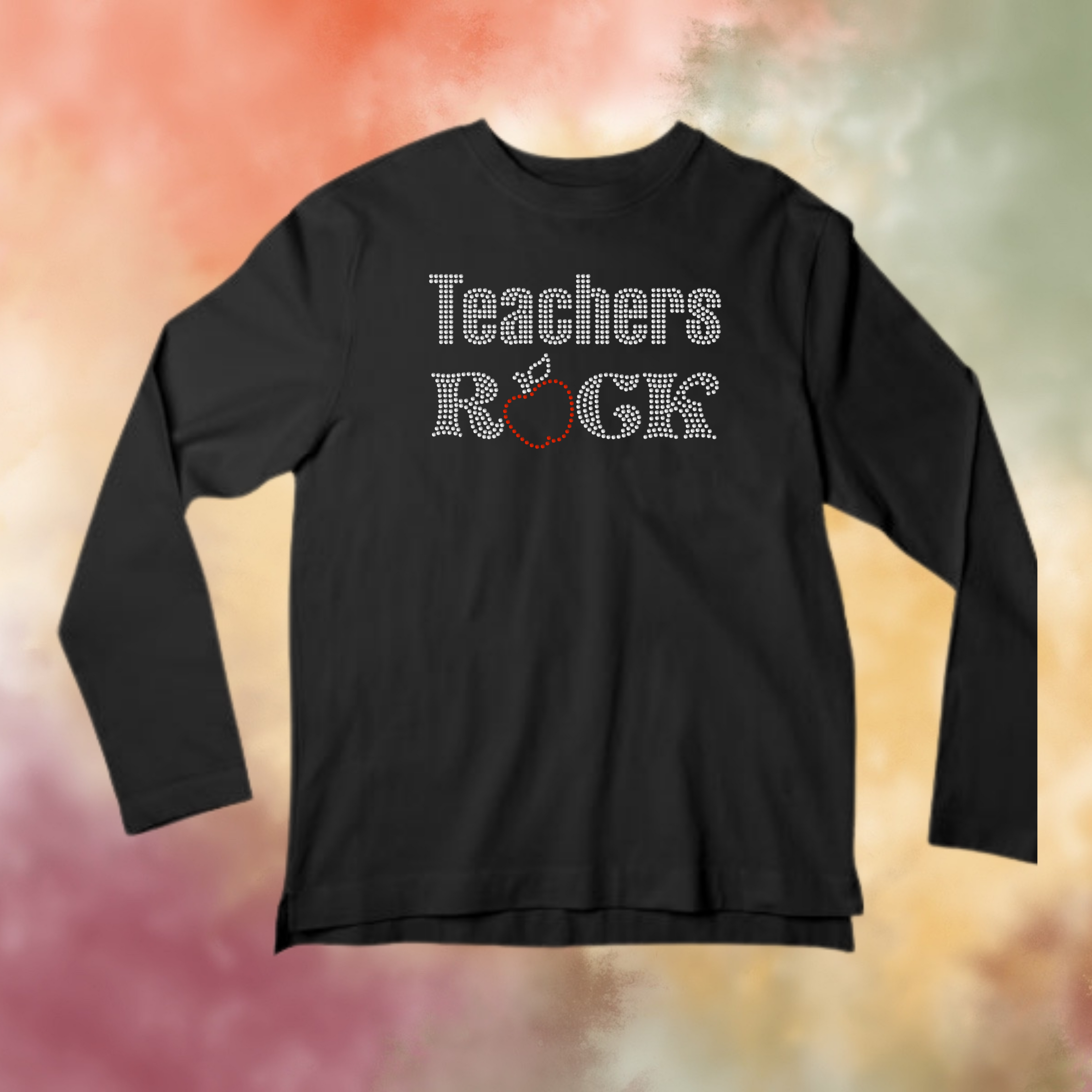 Teachers Rock Rhinestone Shirt – Appreciation Sparkle Bling Tee | Blingdazzel
