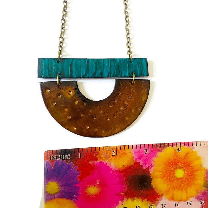 Teal & Brown Statement Necklace