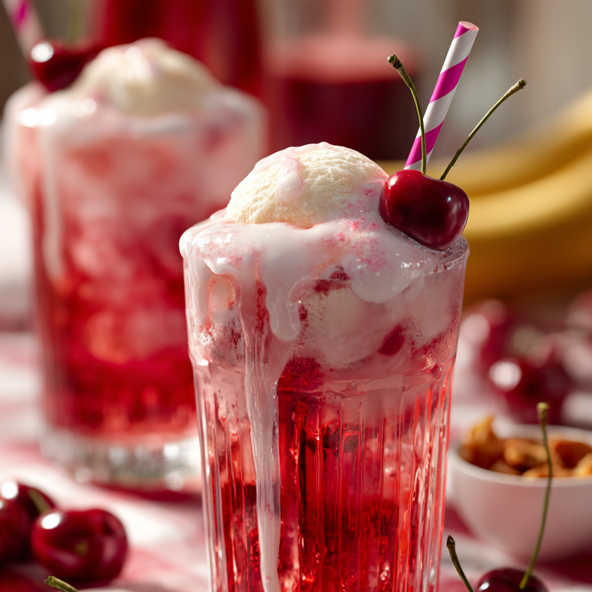 Fente de banane à la cerise