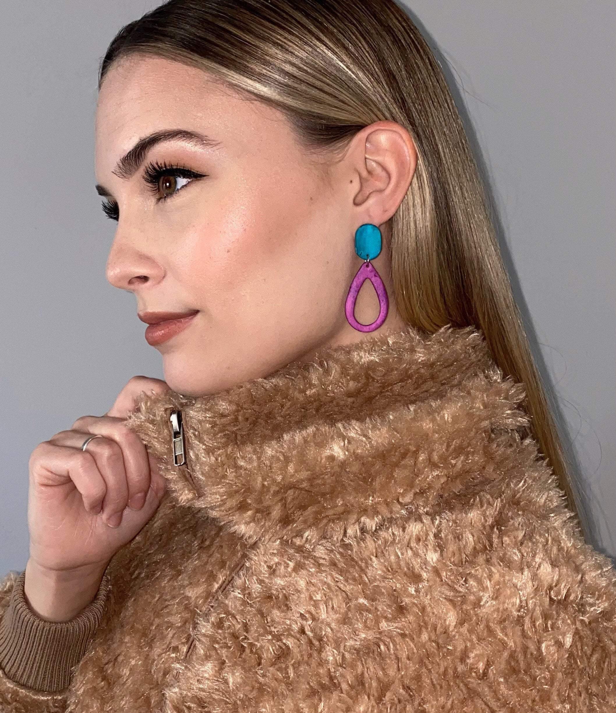 Teardrop Drop Dangle Earrings in Multiple Colors- 