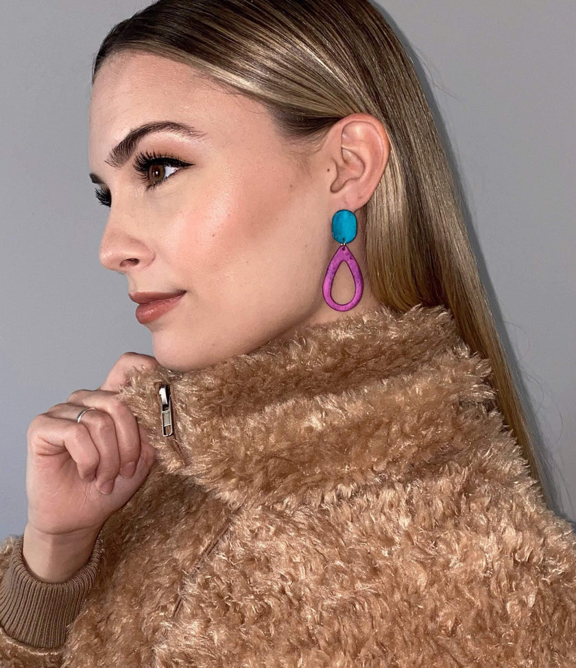 Teardrop Drop Dangle Earrings in Multiple Colors- 