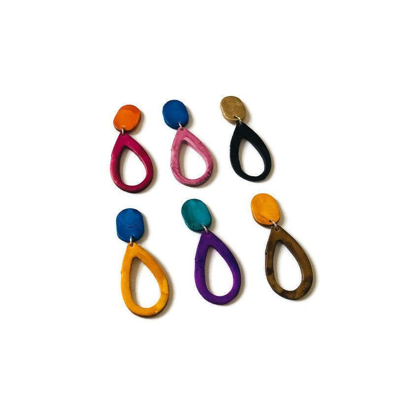Teardrop Drop Dangle Earrings in Multiple Colors- 