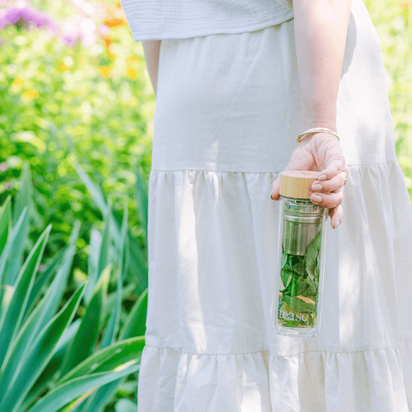 3 in 1 Sustainable Glass and Bamboo Tea Tumbler