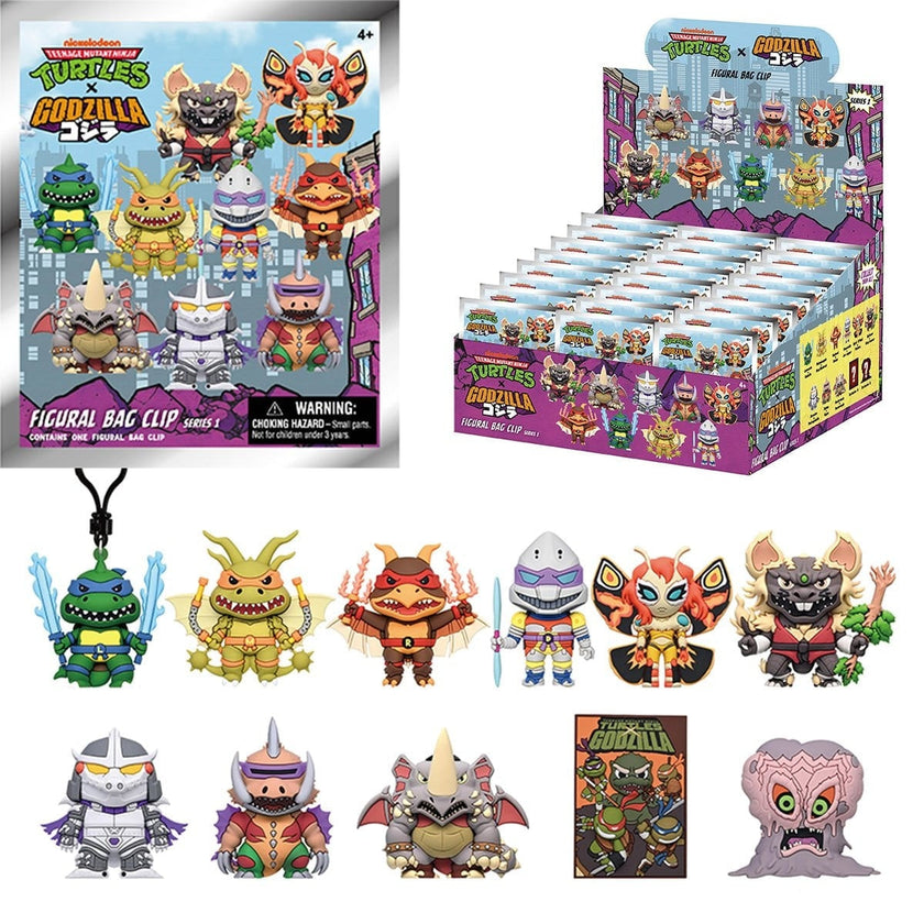 Teenage Mutant Ninja Turtles x Godzilla Mystery 3D Foam Bag Clip
