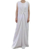 Temperament commute Middle East Arab Dubai Abaya Dress White Sleeveless Pleated Bottoming Vest Lined Dress