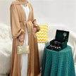 Temperament commute Middle East Arab Dubai Abaya Dress White Sleeveless Pleated Bottoming Vest Lined Dress