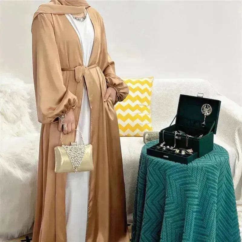 Temperament commute Middle East Arab Dubai Abaya Dress White Sleeveless Pleated Bottoming Vest Lined Dress