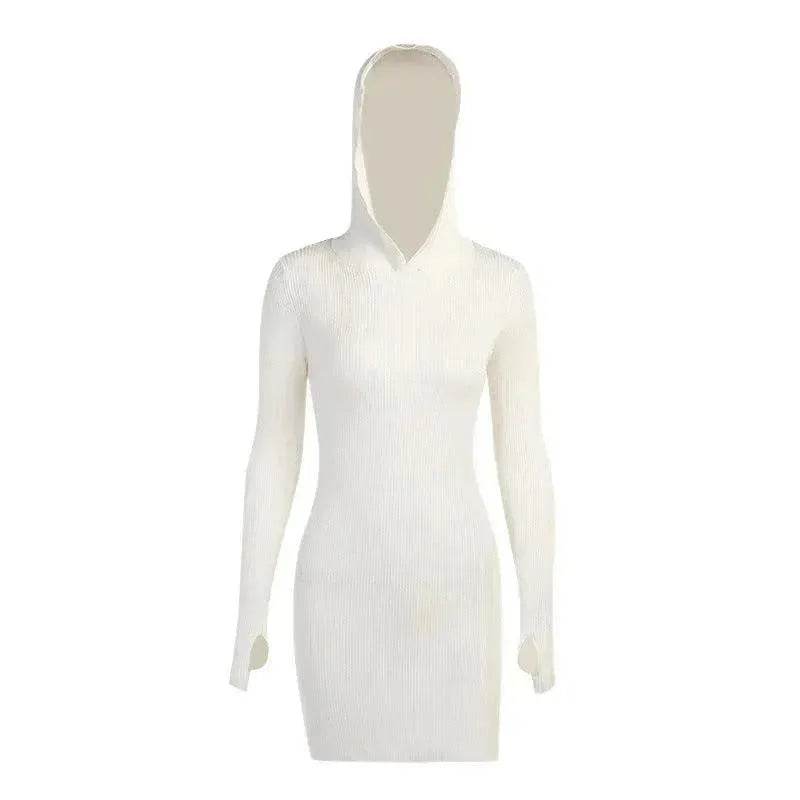 Temperament Commuter Knitted Solid Color Cotton Hood