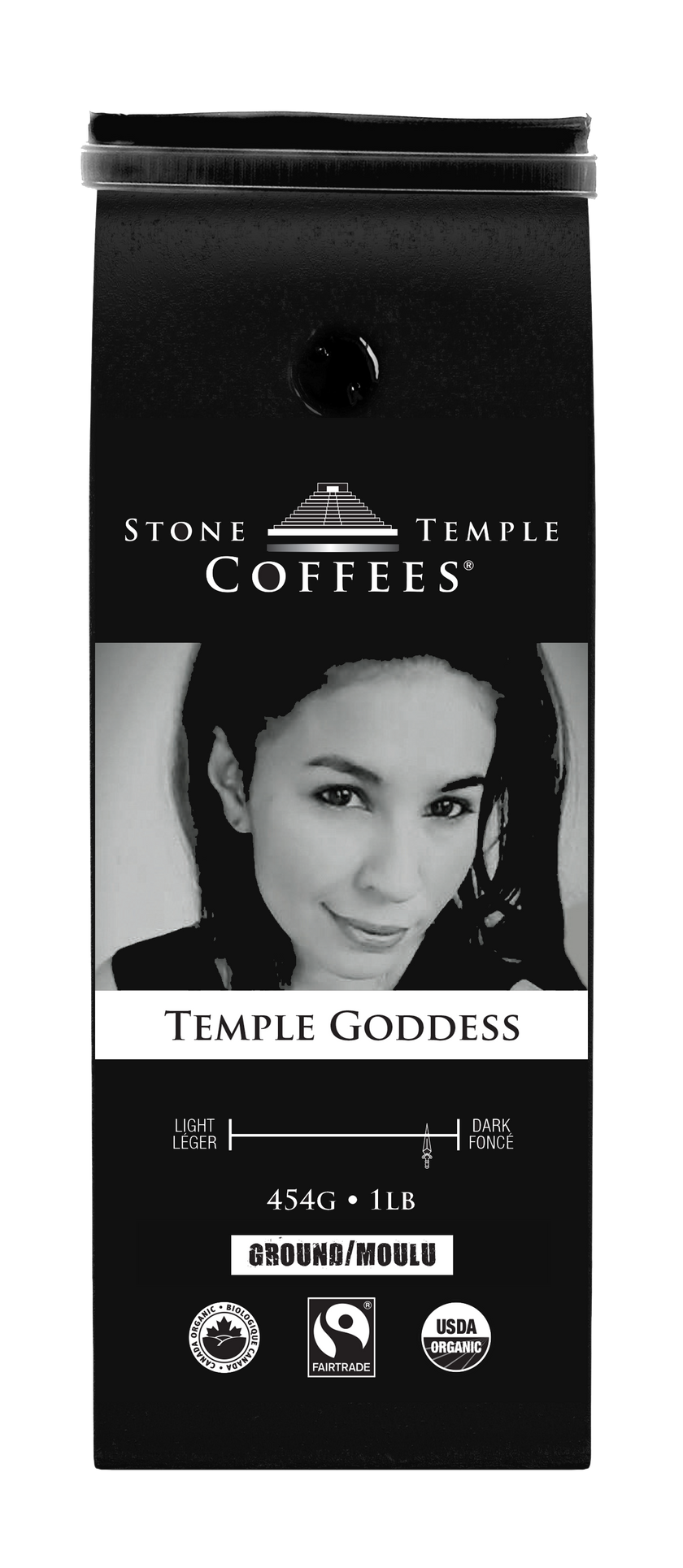 Temple Goddess - Ground, Dark Espresso, Certified Organic OCIA/ Fairtrade Coffee 1lb/ 454g