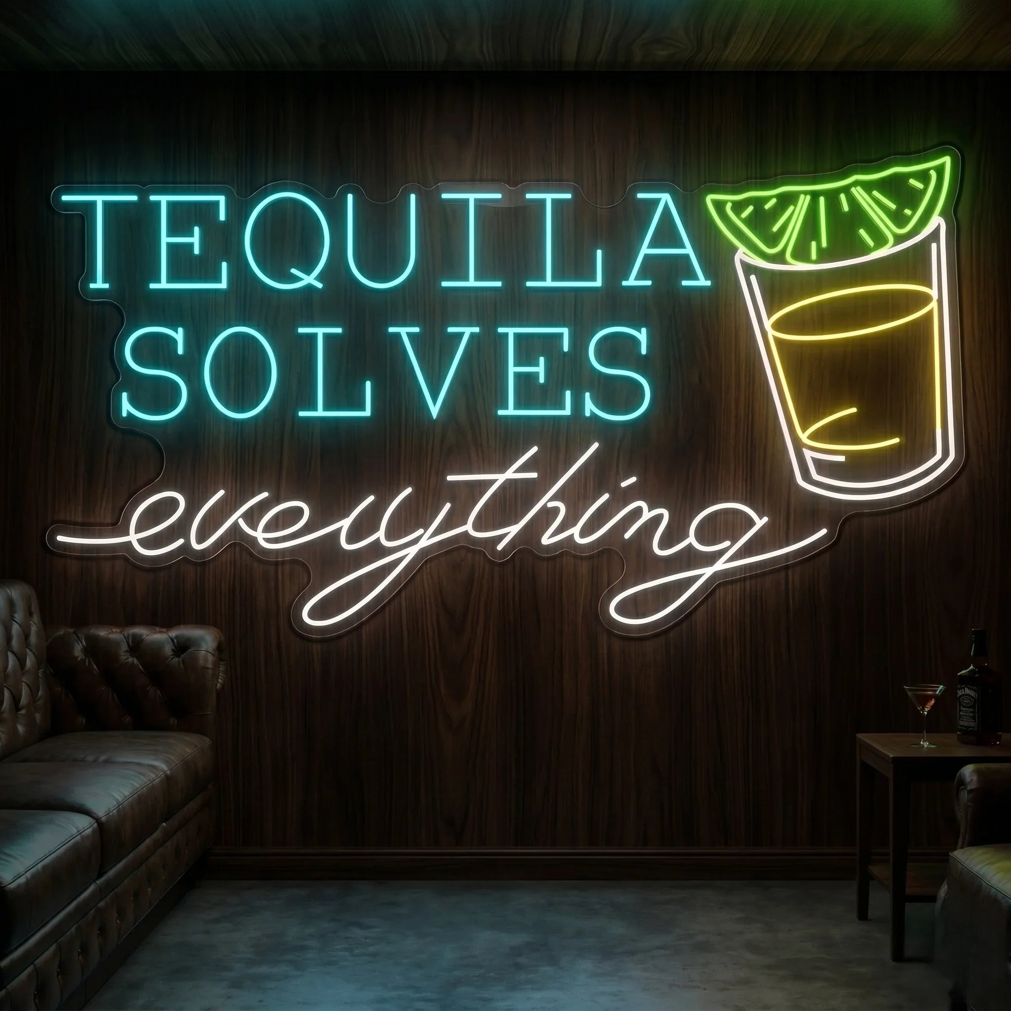 Tequila Solves Everything Neon Sign