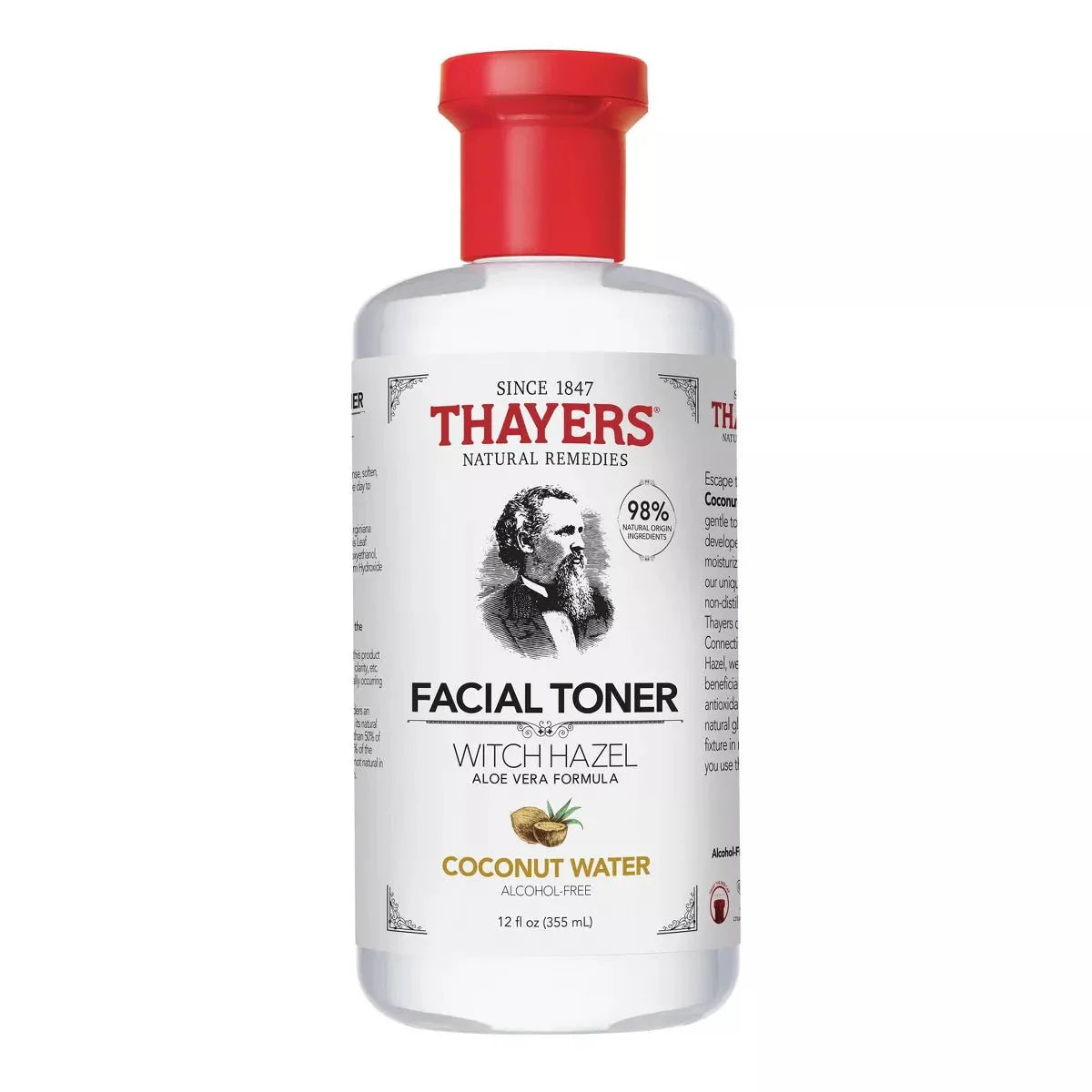 Thayers Natural Remedies Witch Hazel Alcohol Free Toner Coconut Water 12oz