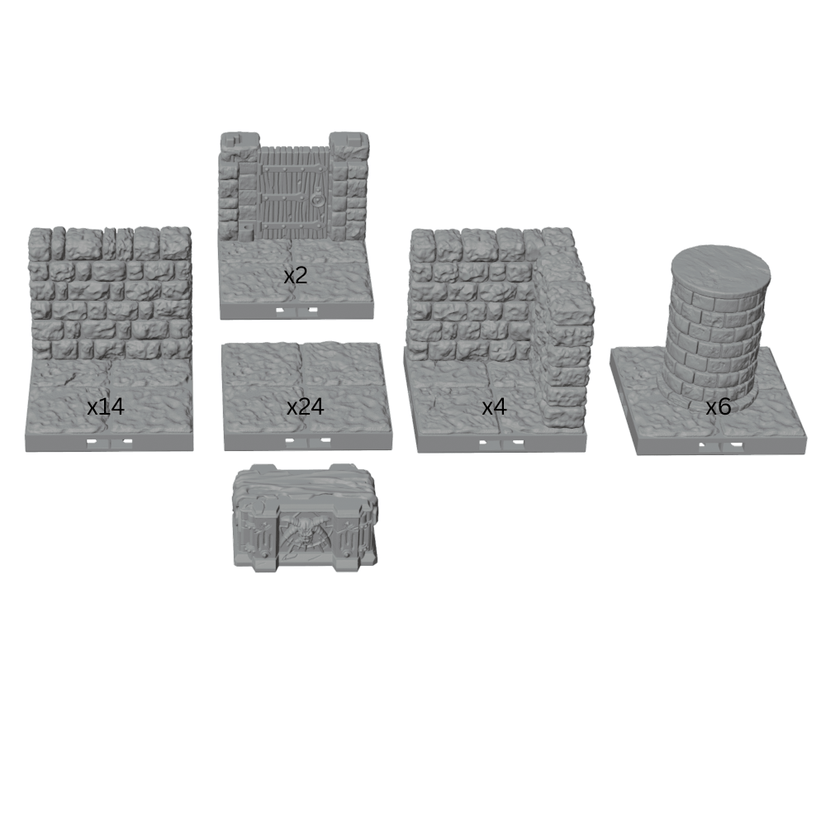 28mm Cathedral Boss Room – Dungeon Set with 12 Minis
