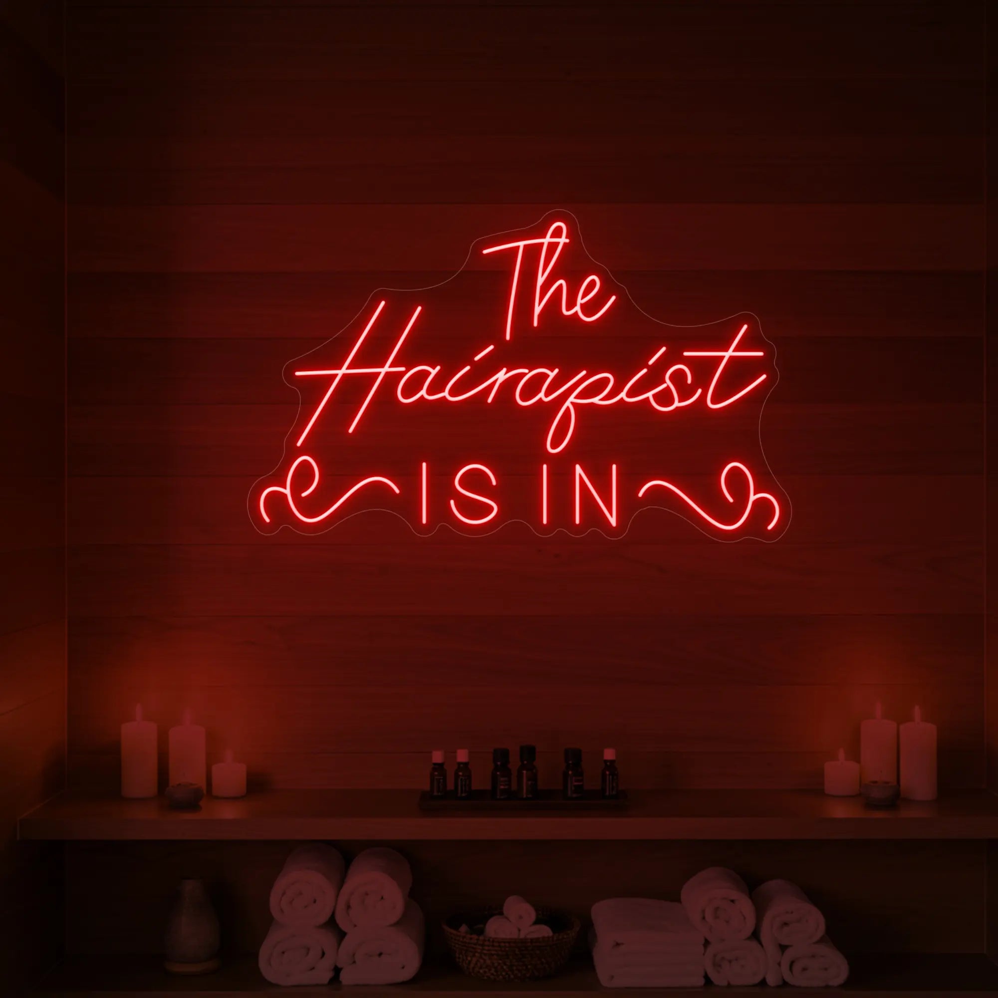The Hairapist Is In Neon Sign