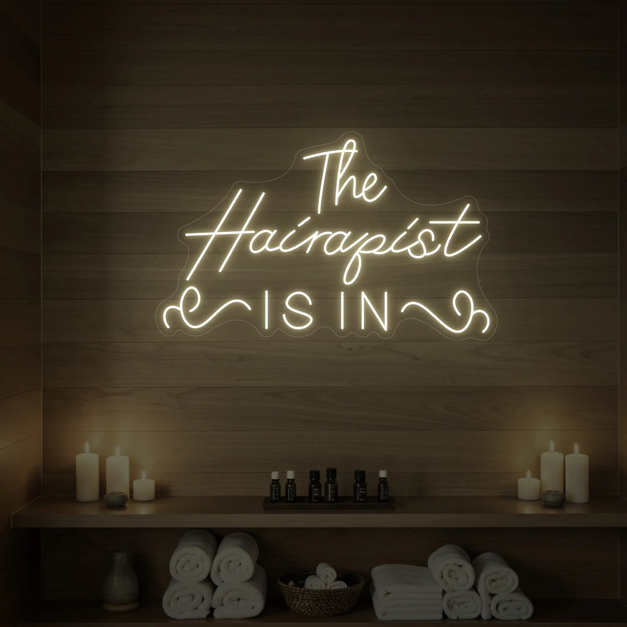 The Hairapist Is In Neon Sign