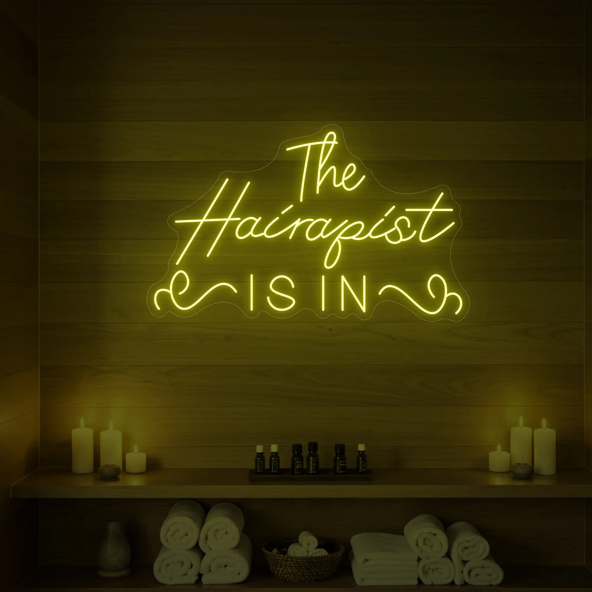 The Hairapist Is In Neon Sign