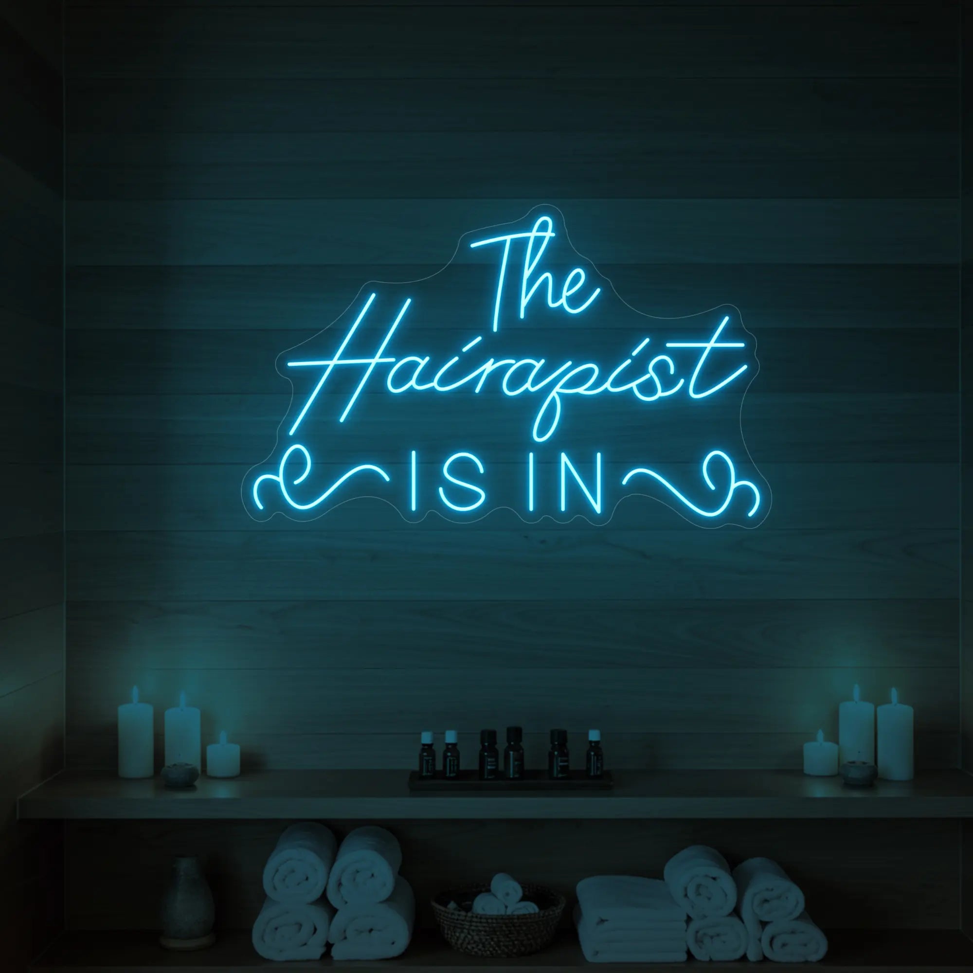 The Hairapist Is In Neon Sign