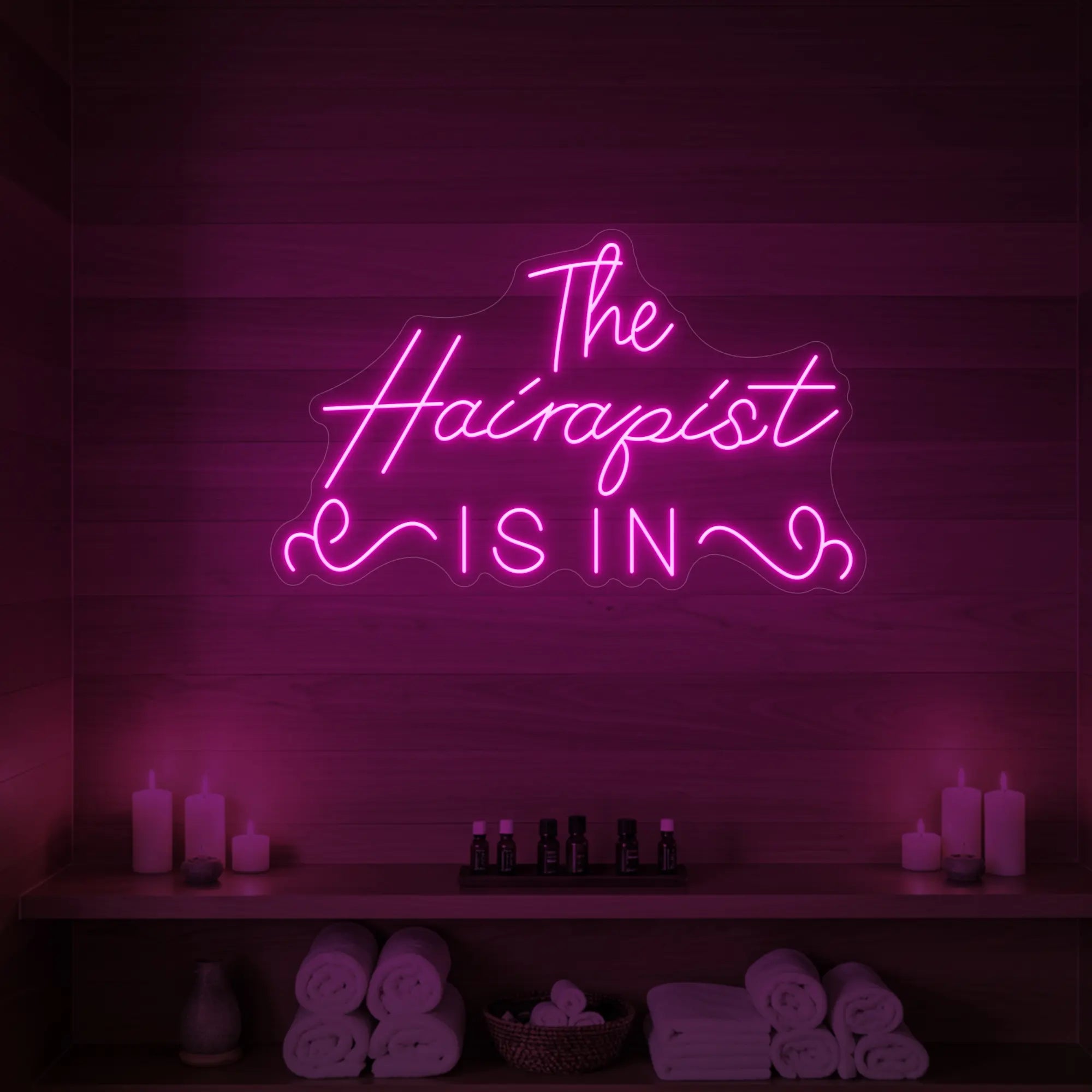 The Hairapist Is In Neon Sign