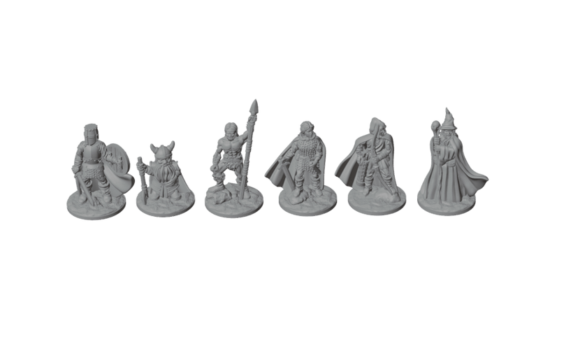 Heroes' Guild – 6 Tabletop RPG Miniatures (28mm)