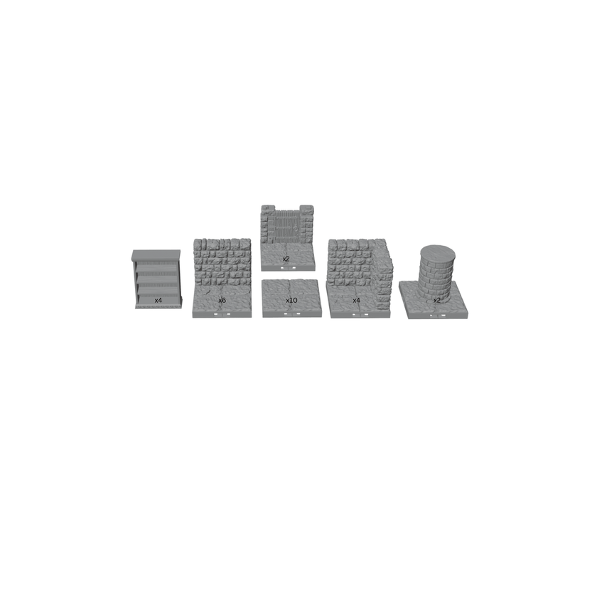 28mm Library Archive Dungeon Room Set with Minis