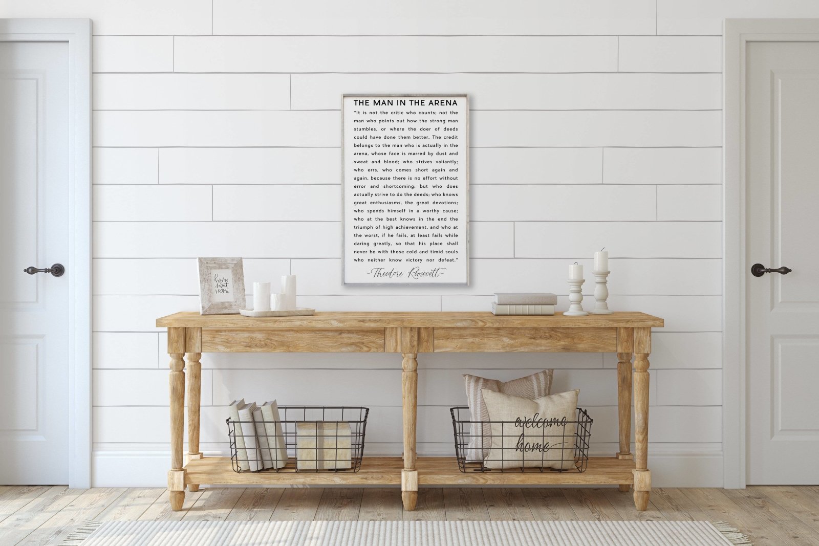 The Man in the Arena Quote Wood Sign