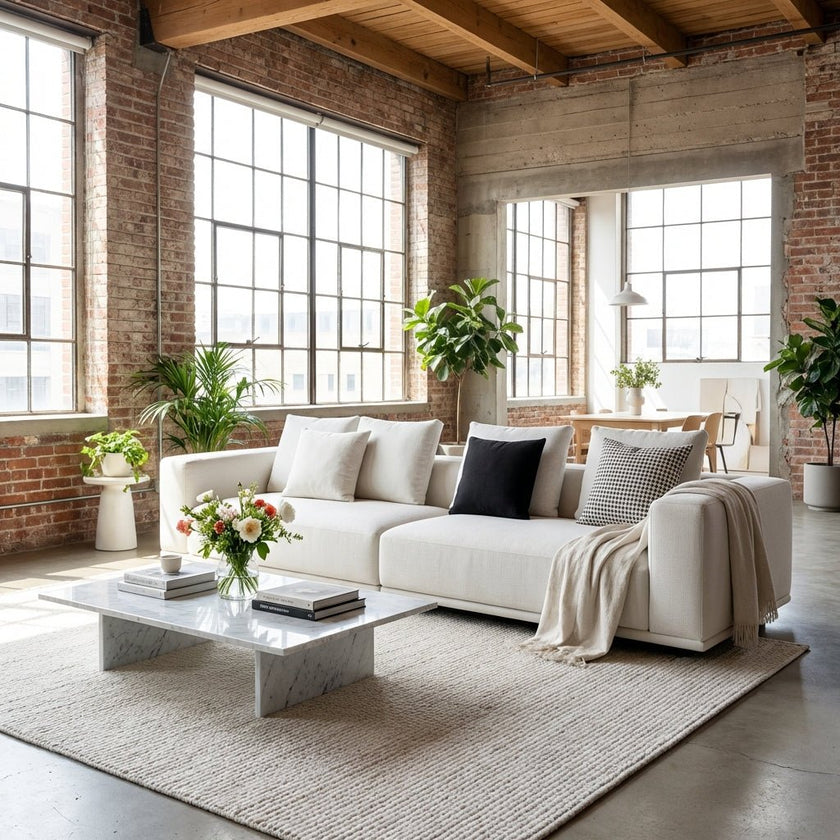 Nordic Cotton and Linen Fabric Sofa