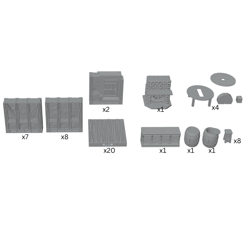Prancing Dragon Tavern – 28mm Fantasy Interior Terrain