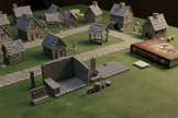 28mm Medieval Blacksmith Shop Terrain – Removable Roof