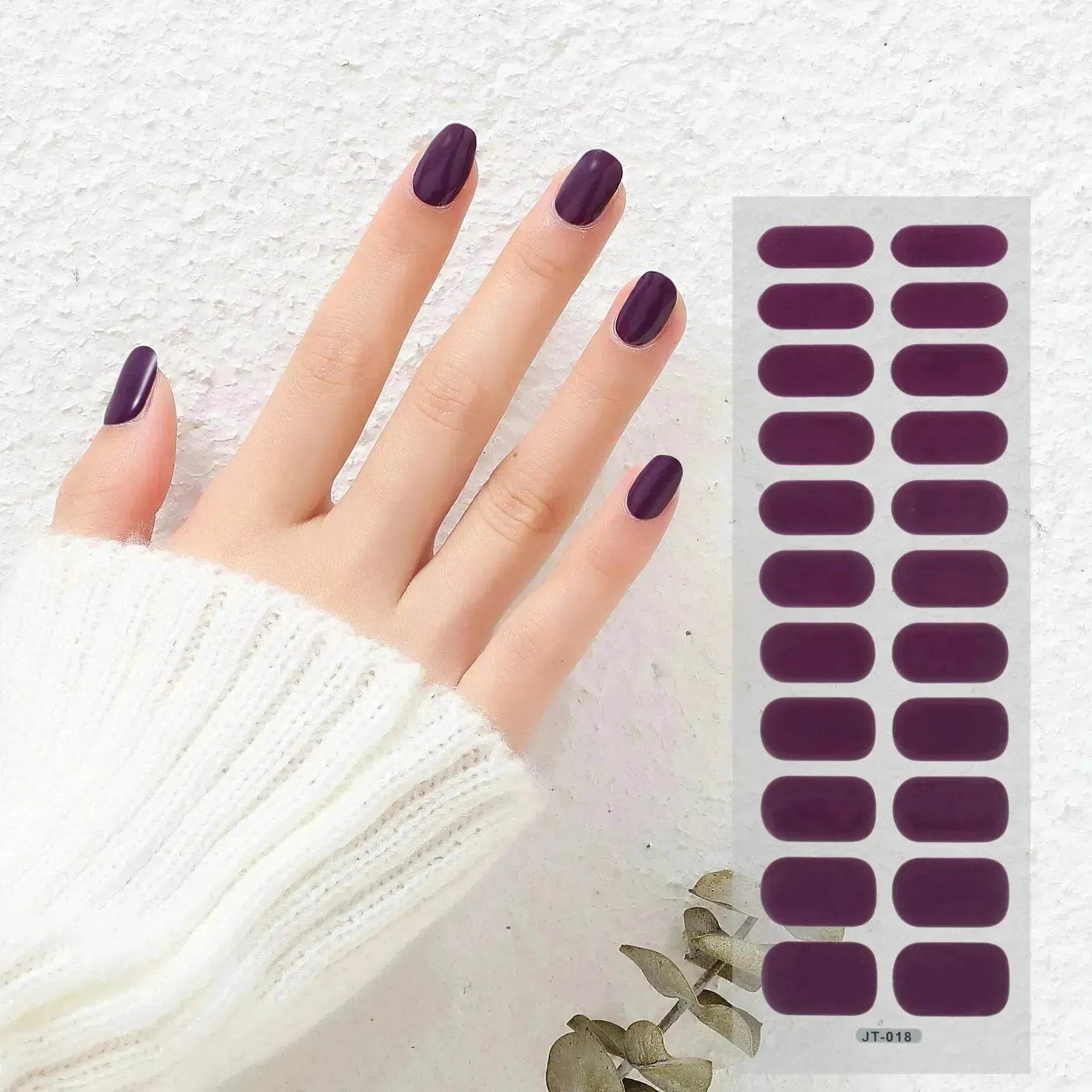 Thermal Semi-curing Nail Beauty Full Stickers Phototherapy Gel Semi Cured Gel Nail Sticker