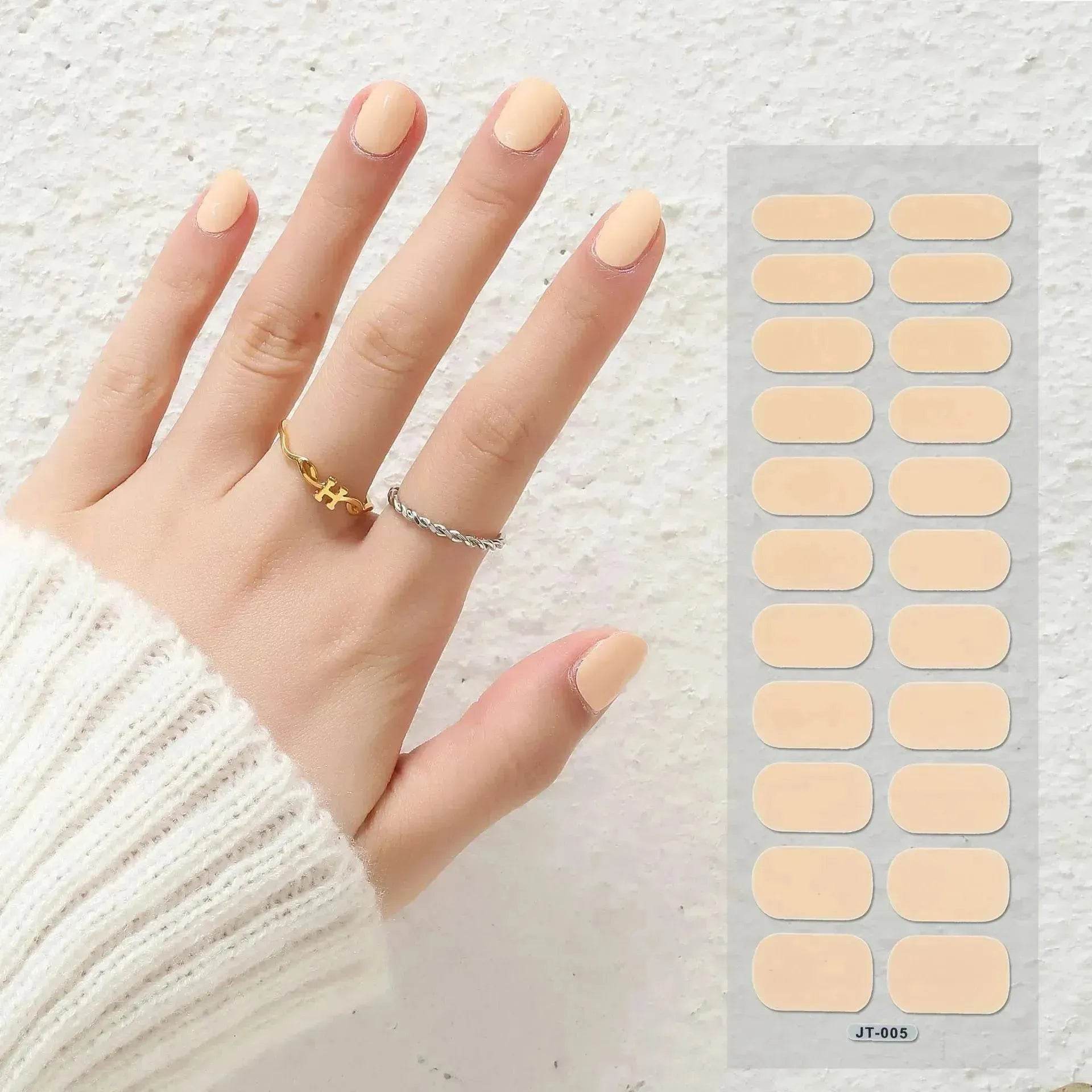 Thermal Semi-curing Nail Beauty Full Stickers Phototherapy Gel Semi Cured Gel Nail Sticker
