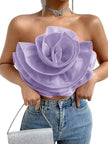 Three-dimensional Organza Flower Small Sling Chest-wrapped Vest