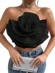 Three-dimensional Organza Flower Small Sling Chest-wrapped Vest