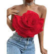 Three-dimensional Organza Flower Small Sling Chest-wrapped Vest
