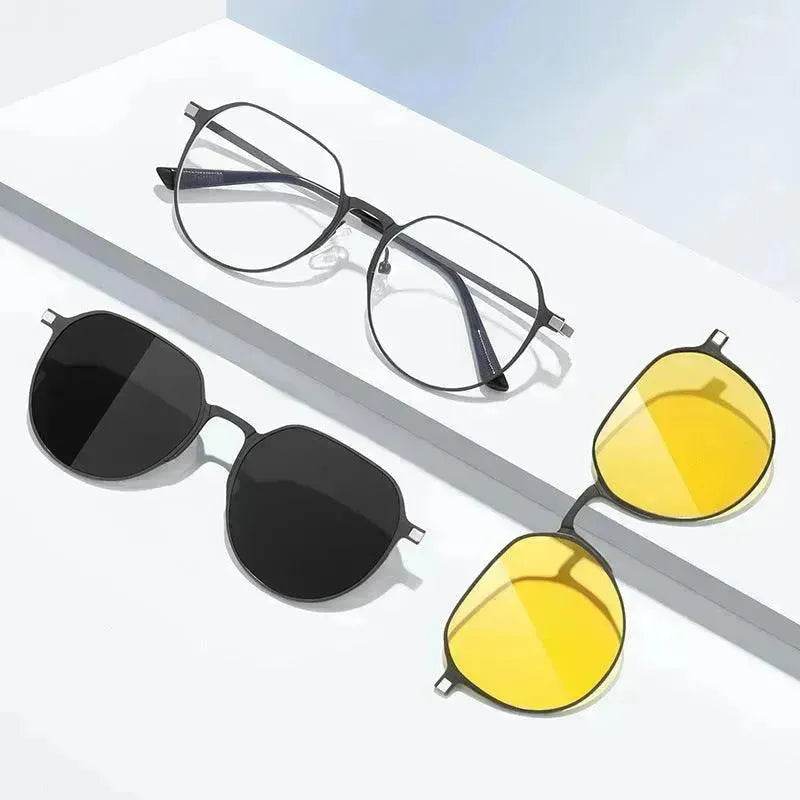Three-in-One Polarized Sunglasses with Magnetic Suction
