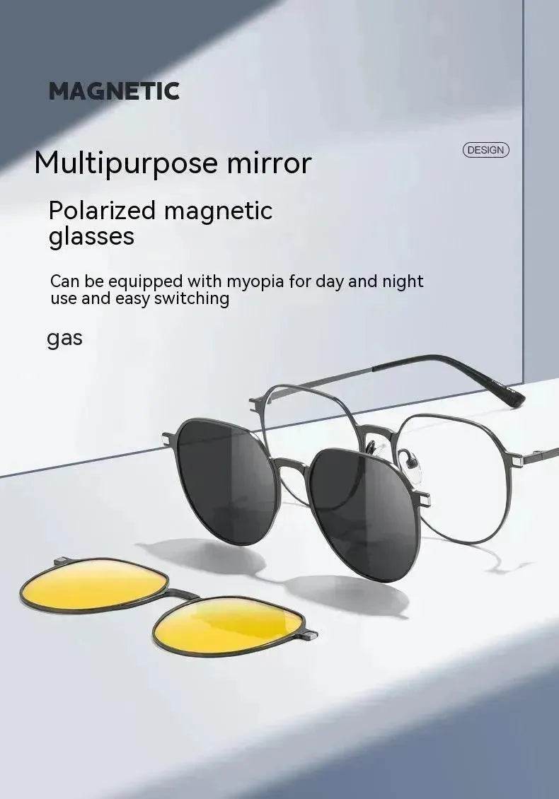 Three-in-One Polarized Sunglasses with Magnetic Suction