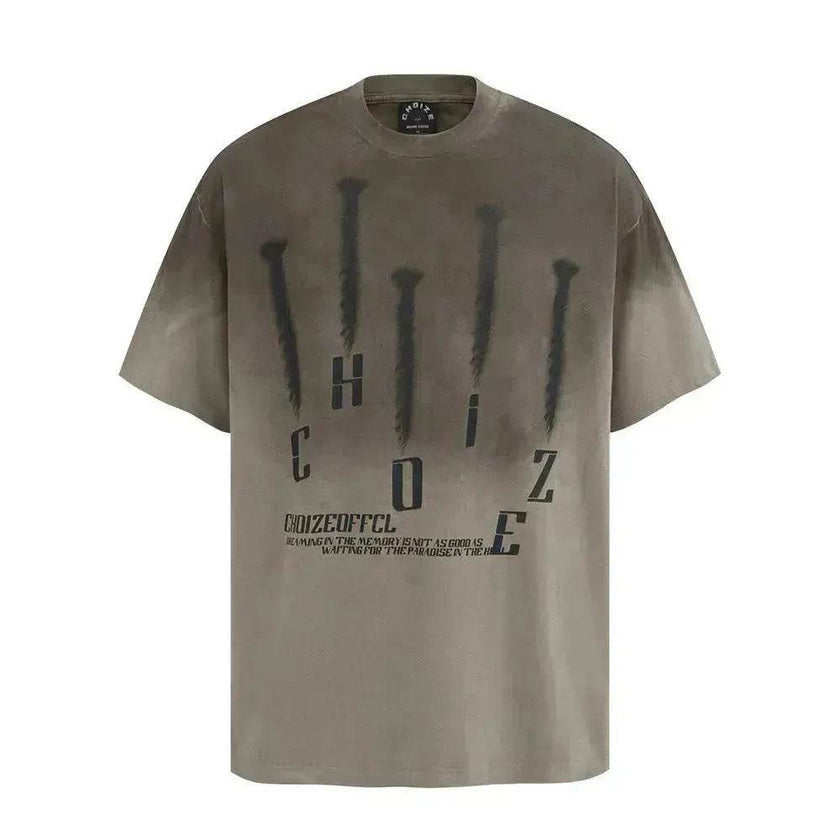 Tie-dye Gradient Dirty Short Sleeve