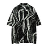 Tie-dyed Contrast Color Design Short-sleeved Shirt