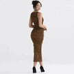 Tight Side Slit Pleated Party Party Dress Women